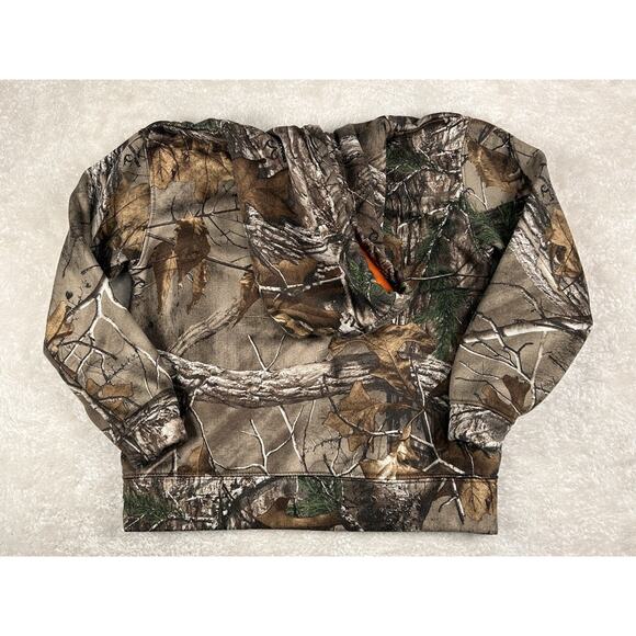 Youth Small (6/7) Realtree Camo/Orange Hoodie/Sweatshirt Hunting Outdoors - Picture 2 of 6